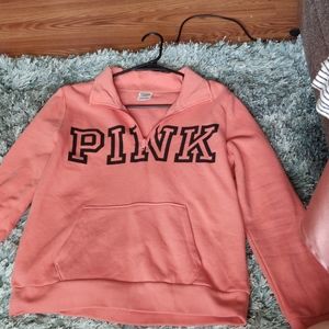 Salmon color victoria's secret pink zip up